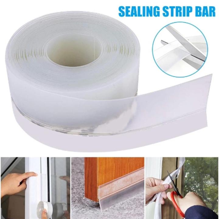 5M Silicone Gap Seal Door Bottom Sealstrip Weather Window Sealer Weatherstrip Self Adhesive Shower Door Windshield Sealing Tape 1Roll