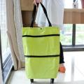 New Arrival Folding Shopping Pull Cart Trolley Bag with Wheels Foldable Shopping Bags Reusable Grocery Bags Food Organizer Vegetables Bag Waterproof Non-Woven Market Bag. 