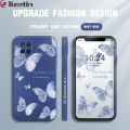 Jizetin for Samsung Galaxy A12 / A12 5G / M12 Back Cover Butterfly Flying Side Design Cases Soft Liquid Silicone Mobile Phone Case. 