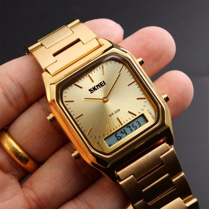 SKMEI%201220%20Waterproof%20Men's%20Fashion%20Casual%20Quartz%20Wristwatch,%20Chronograph%20Digital%20Dual%20Time%20Sports%20Watch%20-%20Gold%20-%20Image%207