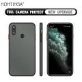 Hontinga for Realme 3 Pro Cover Simple Solid Color Case Edge Frosted Transparent Phone Cover. 