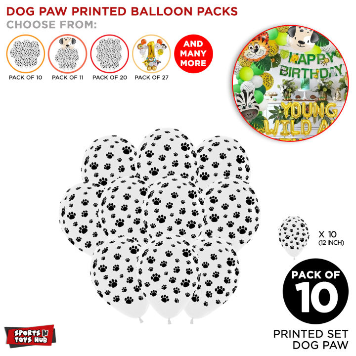 Dog Paw Printed Balloon Collection Paws Design Print Balloons Puppy Animals Shaped Foil Doggy Balloons, Forest Safari Decor Supply For Baby Shower Safari Themes School Functions Celebrations, Birthday Party Supplies Decorations Events : Hkytjwvd