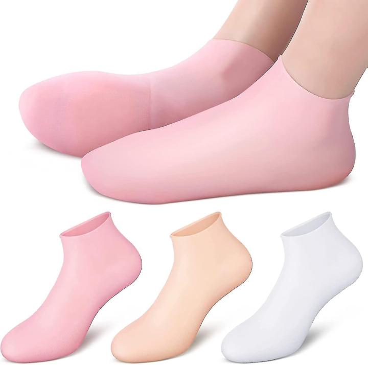 FRAKIN 1-Pair Silicone Moisturizing Socks, Soft Silicone Socks For Cracked Feet Women And Men Foot Moisturiser Socks Foot Spa Pedicure Silicone Gel Socks For Cracked Feet Dry Skins Calluses