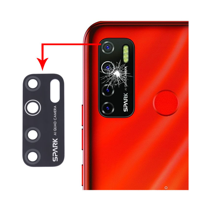 Tecno Spark 5 Camera Glass Replacement Rear Back Camera Lens For Spark 5 - Black