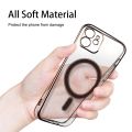 Transparent Soft Magsafing Silicone Magnet Case for iPhone 11 12 13 Pro Max X XS XR 7 8 Mini Wireless Charger Electroplate Cover ZMSM. 
