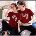 Couple Printed Tshirt Trouser Night Dress. 
