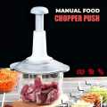 THE FASHION FRONT Hand chopper Manual Food Chopper, 2000ML/1.5 Liter Speedy Chopper with 3 Curved Stainless Steel Blades, Handheld Vegetable Chopper/Mincer/Mixer/Blender to Chop Fruits Onions/Nuts/Ginger/Herbs/Garlics/Meet. 