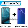 Oppo A5s / Oppo A7 / Oppo F9 / Oppo A12 Full Black 9D|5D|6D|10D|11D|21D Tempered Glass Screen Protector Full Glue Edge To Edge + Back Jelly Protector Clear Soft Film Protector Hydrogel Film Protector For Oppo A5s / Oppo A7 / Oppo F9 / Oppo A12. 