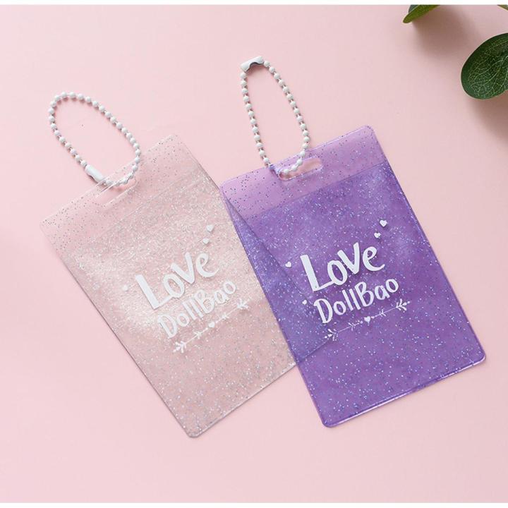 Keychain 2-Pack Cute S - Transparent PVC Card Protectors With Spring ...