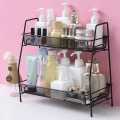 Double Layer Iron Kitchen Storage Rack Cosmetics Desktop Storage Box Spice Organizer Dish Drainer Holder Bathroom Desk Shelf. 