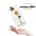 AMORVOR for Realme C25/C25S/C12/Narzo 20/Narzo 30A Back Cover Cartoon Astronautn Side design Soft Case Liquid Silicone Phone Cases. 