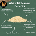Safaid Til | Sufaid Till | White Sesame Seeds | Sesame Seed 250 Grams By Nuts N Snax. 