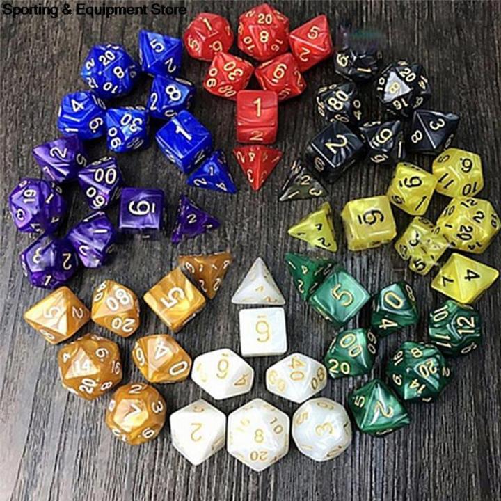 7pcs/set Multifaceted Dice d d d4 d6 d8 d10 d% d12 d20 Polyhedral Games Dice Set Board Game entertainment Dice 6Colors