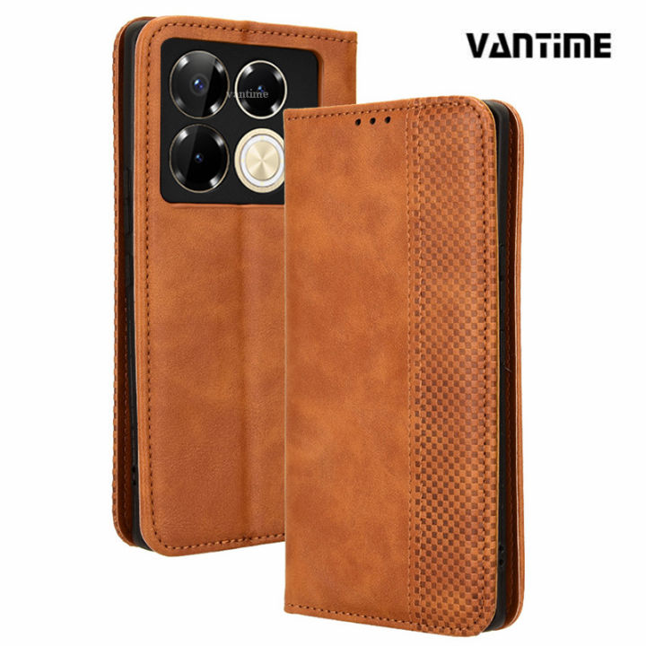 Vantime For Infinix Note Pro G Pro Plus G Retro Pu Leather Wallet Case Card Holder