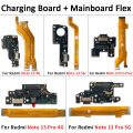 USB Charge Port Jack Dock Connector Charging Board Main FPC LCD Display Mainboard Flex Cable For Redmi Note 13 4G 13 Pro Plus 5G. 