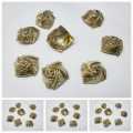 9 Pcs Embroidery Craft Material  Gota Patti Golden Flowers (2 cm) Gold Rose Big. 