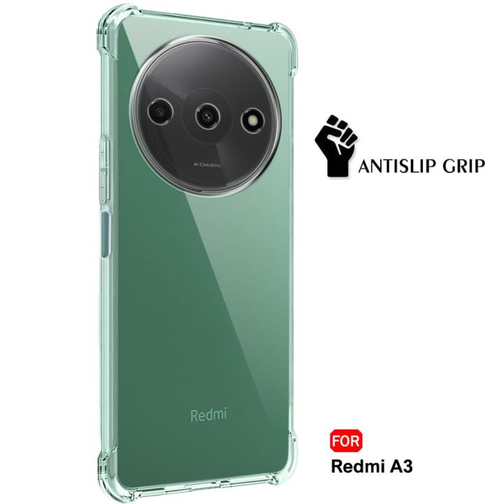 Xiaomi Redmi A3 / Xiaomi Poco C61 / Xiaomi Redmi A3x Anti-shock Clear Acrylic Hybrid TPU Phone Case Cover (Transparent)