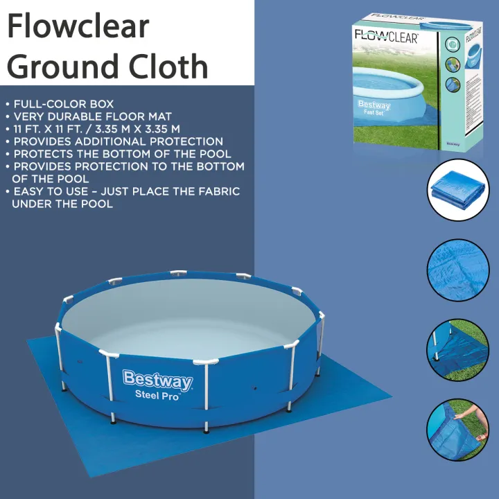 Bestway%20Pool%20Flowclear%2011'%20Ground%20Cloth,%20Woven%20Pool%20Mattress%20Plastic%20Cloth%20For%20Swimming%20Pools%203.35m%20Square%20Plastic%20Cushion%20For%203.05M,%20Pool%20Protective%20Mat%20Under%20The%20Bestway%2058001%20Swimming%20Pool,%20Swimming%20Mat%20Pool%20Floor%20Cover%20-%20Image%203