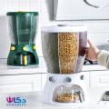 Rotatable Kitchen Food Storage Cereal Dispenser Storage Box Rotating Dry Food Rice Container Storage Case Flour Grain Storage Box Bottle. 