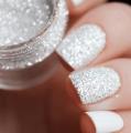 10ml 1mm Nail Glitter Powder White  Shining Powder Manicure Decoration. 