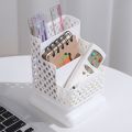 Top Quality Office Organizer Desktop Pen Storage Box Pencil Brush Pot Pen Holder Makeup Brush Plastic Container Desk Organizer. 