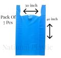 Plain Blue Shopping Bags Jumbo XL 30 x 40 inch. 