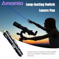 Aviation Aluminum Alloy Lasers Pointer High Power Green Pointer Pen Rechargeable Flashlight 18650 Battery Star Cap Long Range Beam Spot for Outdoor Activities Safety Tool. 