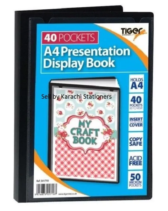 Plastic%20Sheet%20file%20-%2040%20Pocket%20A4%20Display%20Book%2040%20Pocket%20Clear%20Pockets%20can%20display%2080%20pages%20Black%20-%20Image%204