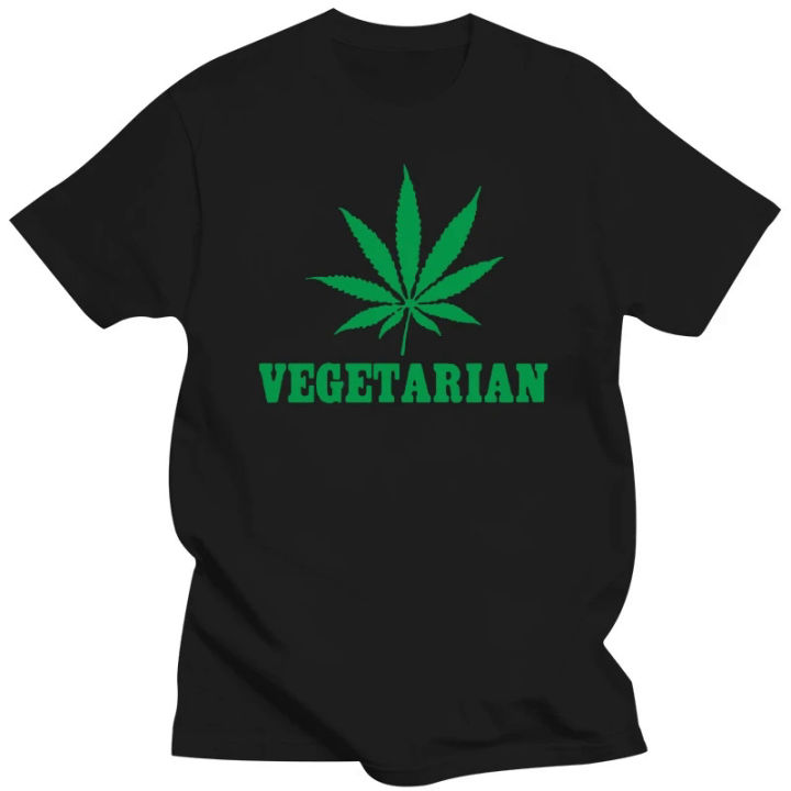 Vegan Vegetarian Weed Gift T Shirt For Men Women Animal Lover Statement T-Shirt Green Hemp Leaves Short Sleeve Funny Tshirt