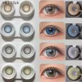 1 Pair Three Tone Series Coloured Contact Lenses With Kit And Solution - Cosmetic Eye Lense- Eyes Color Lens - Lenses For Girls - Lenses Eye For Girls. 