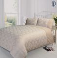 Dockyard Marbel Jacquard Golden Beige Duvet Cover Set - 3 Pcs Bed Set - Jacquard Fancy Duvet Cover. 