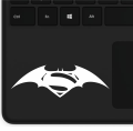 Batman Superman mix Logo Laptop Sticker Decals, Laptop Stickers by Sticker Studio. 