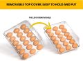 Fast Forward Rolling Egg Container for Refrigerator with Lid - Pack of 1 Stackable Plastic Egg Holder for Refrigerator - Terrazo Egg Tray for Refrigerator or Fridge Organizer. 