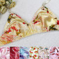 Pure Silk Bra Double Faced Silk Wireless Ultrathin 100% Mulberry Silk Print Bras 34/75-42/95ab. 