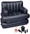 5in1 Inflatable Sofa Air Bed - Black. 