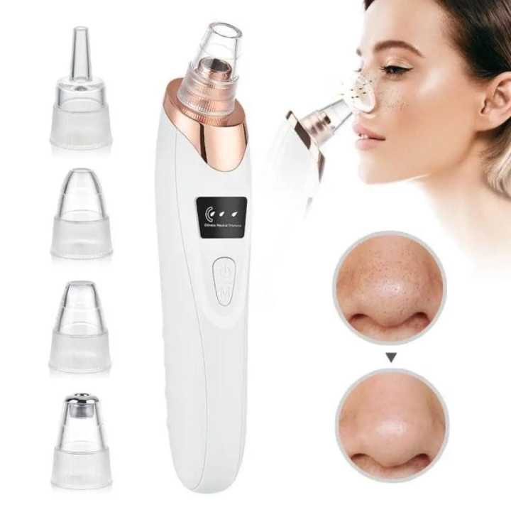 5 in 1 Electric Rechargeable Black Head Remover Machine Acne Oil Vacuum Suction Face Pore Cleaner Facial Beauty Equipment White And Blackhead Removal Multifunction Device With LED Display Nose Sucking Extractor