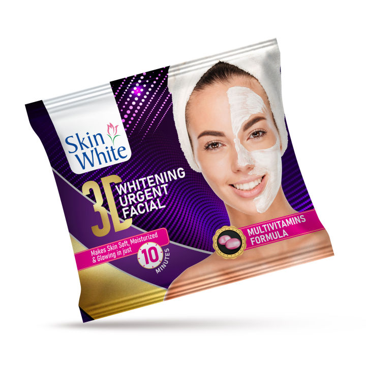 Skin white 3D Whitening Urgent Facial Sachet 6 Pcs