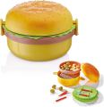Pack of 02 Lunch Box Kids Tiffin Box For School Burger Shaped Meal-it Box Large Lunch Box with portions/Compartmentsk of 02. 