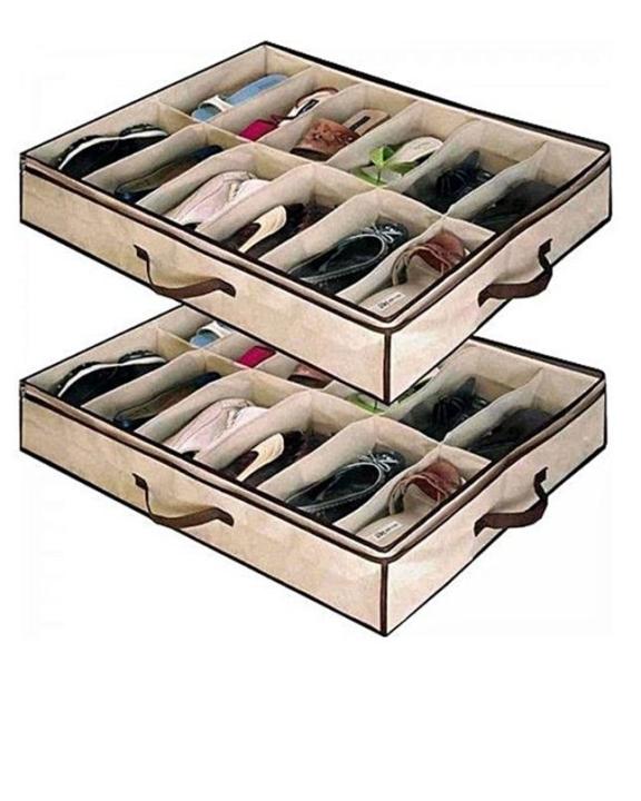 Pack Of 2 - Amazing Shoe Rack Shoe Shelf Shoe Storage + Shoe Under Bed Closet Organizer