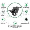 2.5 inch Swivel Caster Wheels,Rubber Base with Brake & Top Plate & Bearing Heavy Duty, Total Capacity 600lbs (Pack of 4). 