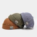 Short Punk Hat Women Trend New Retro Brimless Melon Skin Hat Fashion Versatile Hat Men Street Hip Hop Cap Without Visor. 