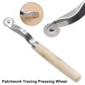 1/2/3Pcs Durable Wooden Handle Line Wheel Roller Point Line Modeling DIY Tailor Stitching Marker Leather Cloth Serrate Edge Tracing Chalk Wheel Texture Modeling Sewing Tool. 