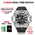 X-Gear 985 Series Dual Time Sports Watch Stainless Steel Dial Multifunctional Dial 50M Water Resistant Sports Watch for Men. 
