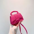 Simple Solid Color Crossbody Bag Button PU Shoulder Bag Indentation Mini Handbag Women. 