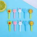 6pcs/10pcs Toddler Plasic Tableware Animal Farm Dinosaur Cute Mini Toothpicks Kids Food Picks Bento Crockery Children Fruit Forks. 