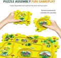 Puzzle Car Track Set for Kids, DIY Puzzle with Vehicles, 4 Theme Puzzles, Car Track Game, Assembly Electric Cart, Track Puzzle. 