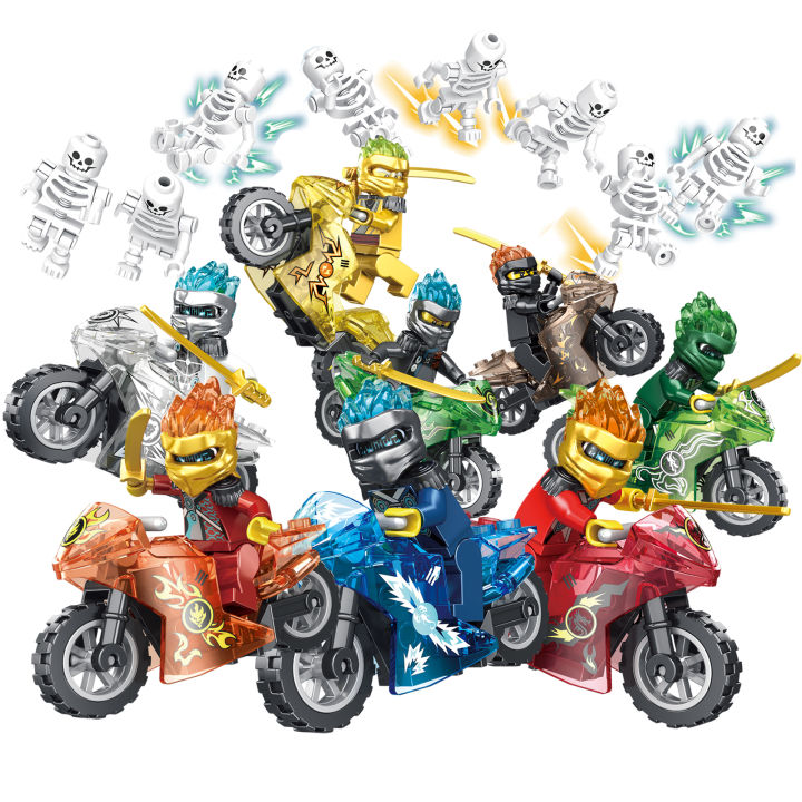 【VA VA VOOM】（NEW）Set 16 Pcs Ninjago Mini Figures Kai Jay Sensei Wu Building Blocks