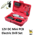 P C B Mini Drill Machine Electric Drill Set Mini Electric Rotary Drill Grinder Polish Sanding Tool Set Kit Multifunctional With Adapter DC 12V. 