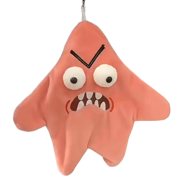 Angry Jumping Patrick Star Plush Doll Moving Starfish Keychain Backpack OrnamentMOSCHINO