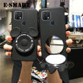 Phone Case Realme C25S / Realme C25 Back Cover Cute Cartoon Camera Stand Holder Silicone Soft Cases for Realme C25S / Realme C25 Makeup Mirror Phone Cover Case. 
